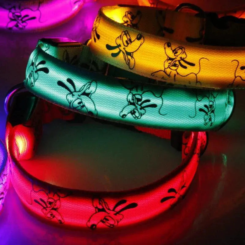 LED Dog Collar Glow In The Dark Nylon Safety Collar