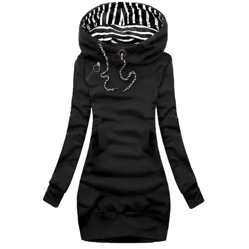 Autumn Winter Hoodie Dress For Women Cozy Sweatshirt