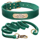 Personalized Leather Dog Collar Set With Free Engraving