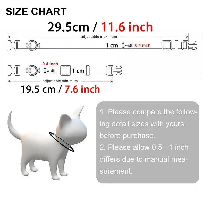 Cat Collar With Engraved ID Tag And Breakaway Safety