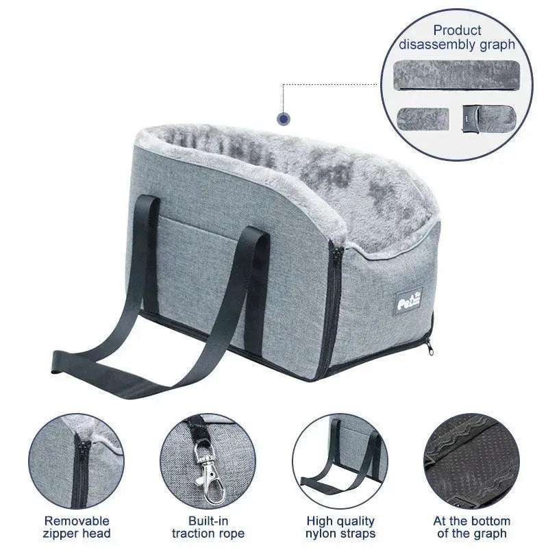 Portable Pet Car Safety Seat For Small Dogs And Cats Access