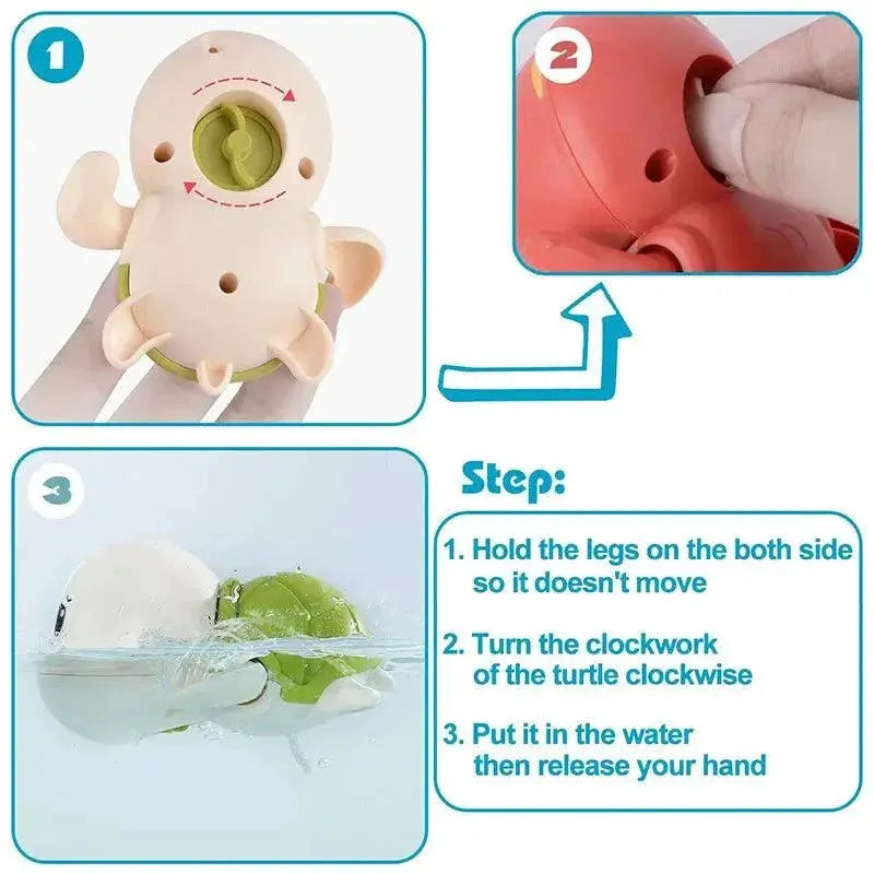 Baby Bath Toy Set Turtle And Whale For Water Fun Bath Time