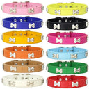 Bone Leather Dog Collar For Small And Large Dogs Stylish
