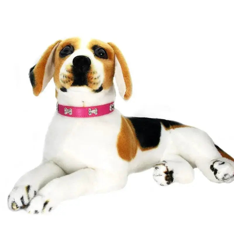 Bone Leather Dog Collar For Small And Large Dogs Stylish