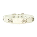 Bone Leather Dog Collar For Small And Large Dogs Stylish