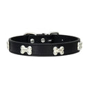 Bone Leather Dog Collar For Small And Large Dogs Stylish