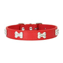 Bone Leather Dog Collar For Small And Large Dogs Stylish