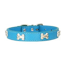 Bone Leather Dog Collar For Small And Large Dogs Stylish