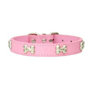 Bone Leather Dog Collar For Small And Large Dogs Stylish