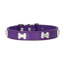 Bone Leather Dog Collar For Small And Large Dogs Stylish