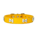 Bone Leather Dog Collar For Small And Large Dogs Stylish
