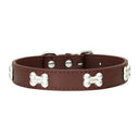 Bone Leather Dog Collar For Small And Large Dogs Stylish
