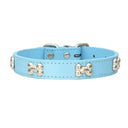 Bone Leather Dog Collar For Small And Large Dogs Stylish