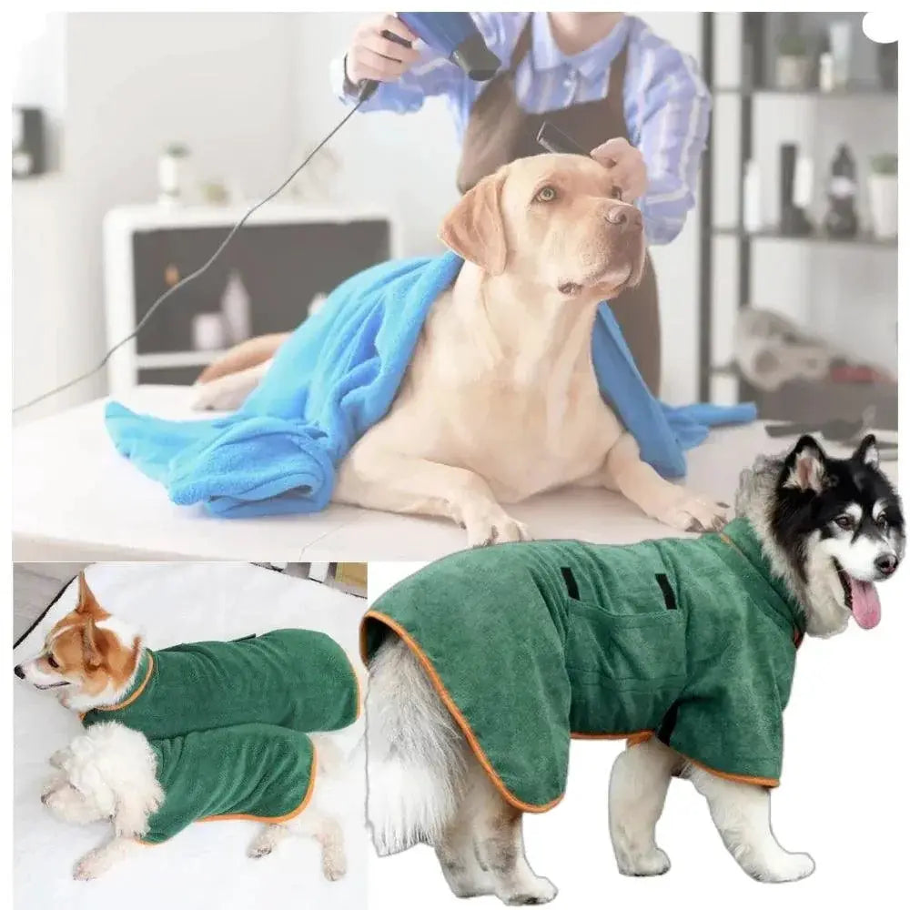 Pet Bathrobe Towel Quick Dry Moisture Absorbent Coat