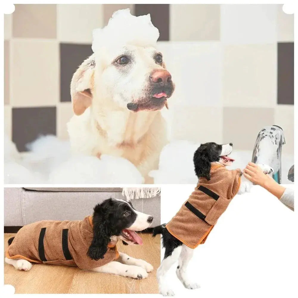 Pet Bathrobe Towel Quick Dry Moisture Absorbent Coat