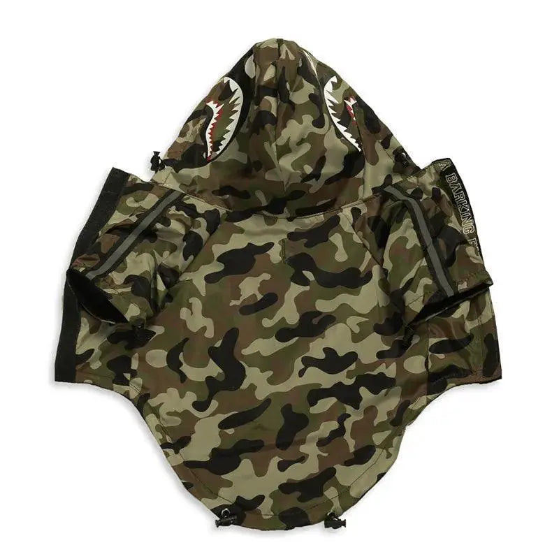 French Bulldog Print Hooded Raincoat for Dogs Windbreaker