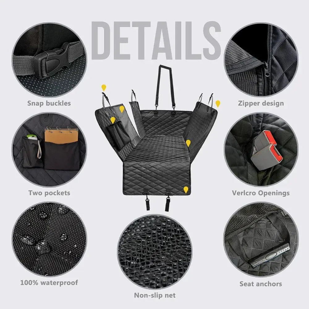 Waterproof Dog Car Seat Cover Hammock For Rear Seats