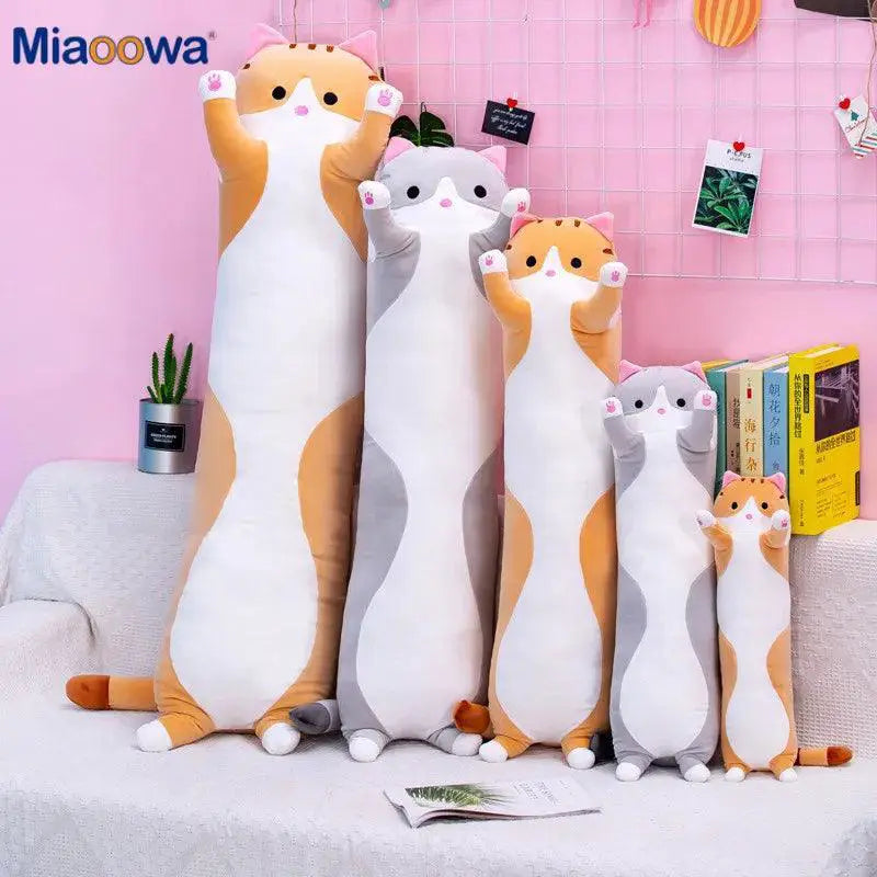 Cute Long Cat Plush Toy Soft Nap Pillow For Home Decor Gift