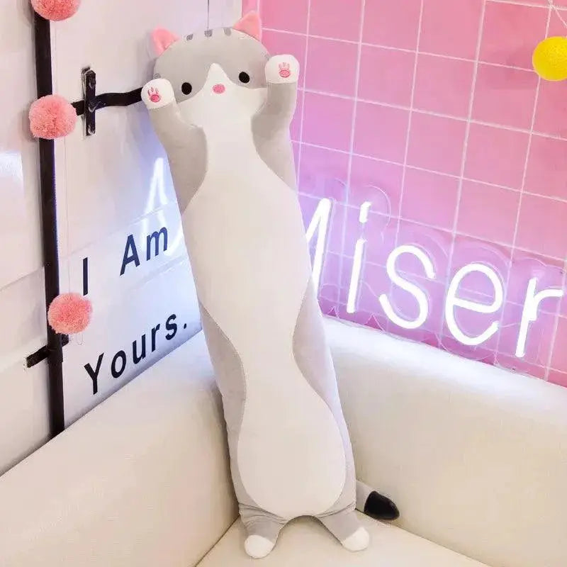 Cute Long Cat Plush Toy Soft Nap Pillow For Home Decor Gift