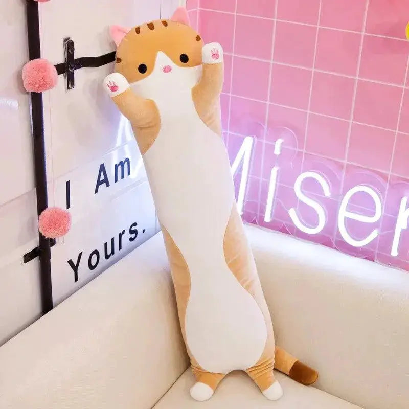 Cute Long Cat Plush Toy Soft Nap Pillow For Home Decor Gift
