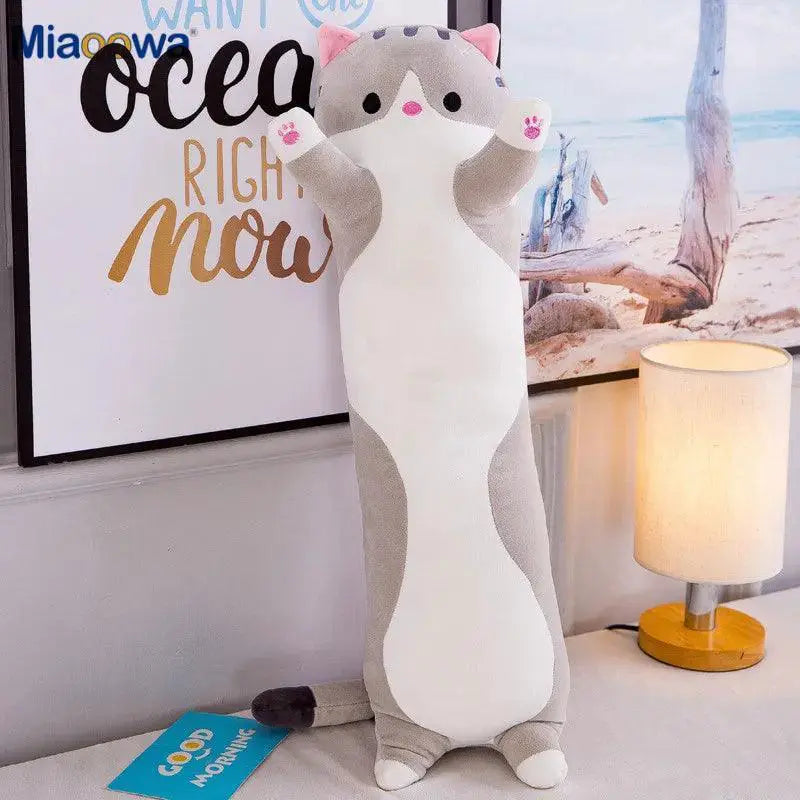 Cute Long Cat Plush Toy Soft Nap Pillow For Home Decor Gift