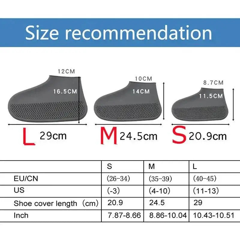 Rainproof Silicone Shoe Covers Durable Non Slip Portable