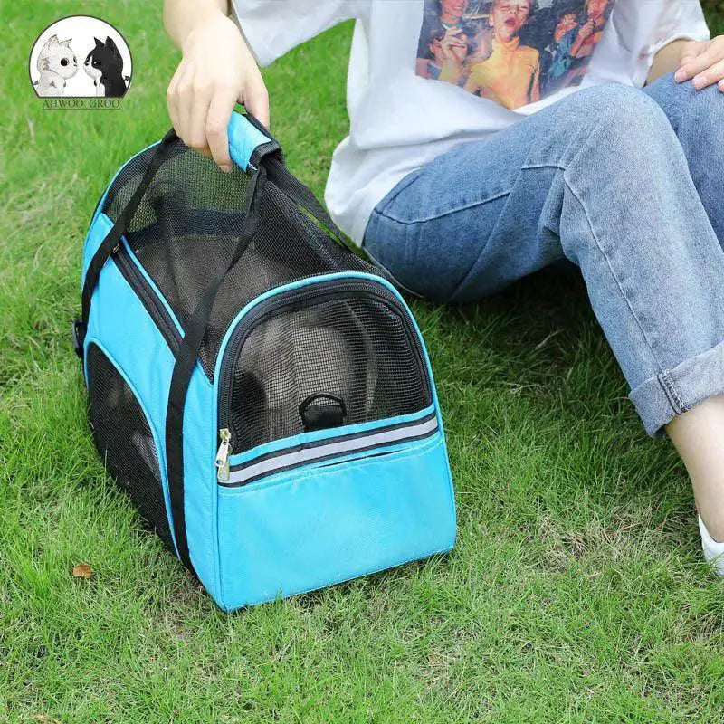 Portable Mesh Dog Carrier Bag For Travel And Comfort