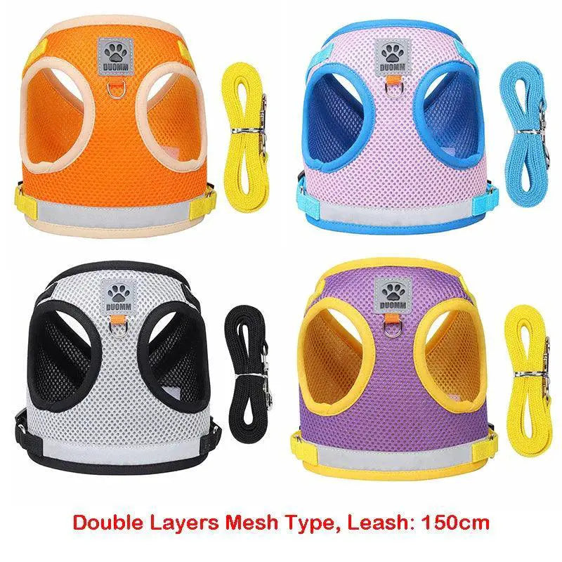Reflective Dog Harness Set With Leash For Small Medium Pets