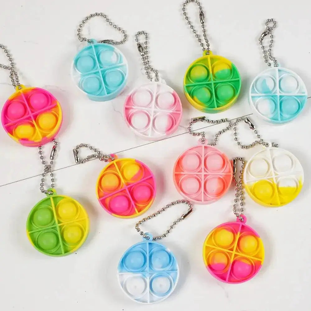 20 Mini Pop Keychain Fidget Toys for Toddler Sensory Fun