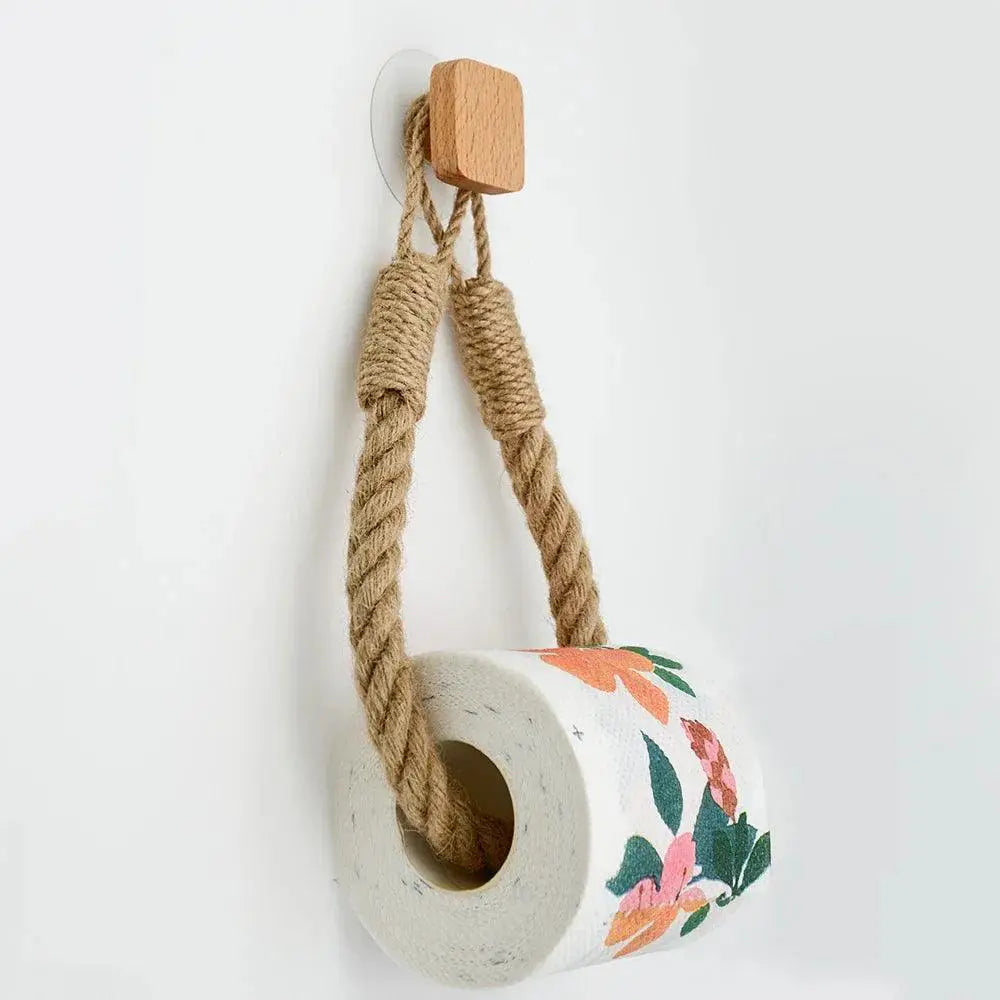 Beige Hemp Bathroom Rack Rustic Organizer Stand Storage