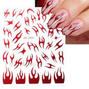 Easy Apply Nail Decals Butterfly Flames