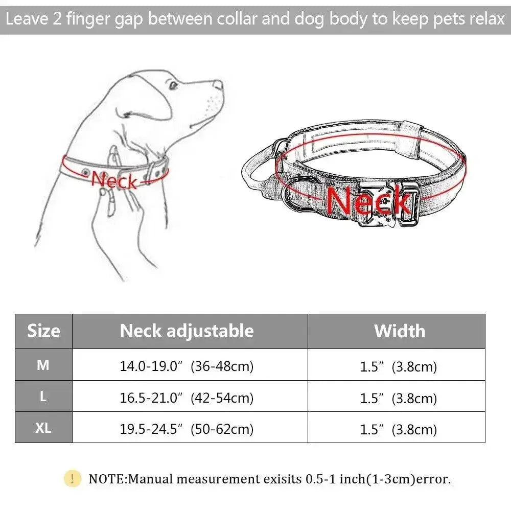 Tactical Dog Collar for Medium and Large Pets Walking