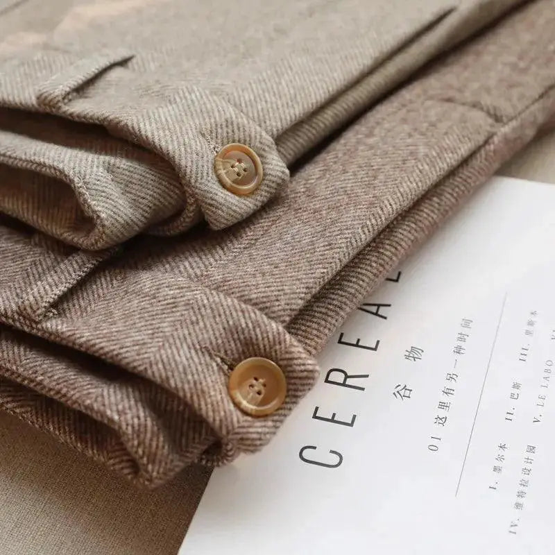 Woolen Harem Pants High Waist Trousers For Winter Warmth