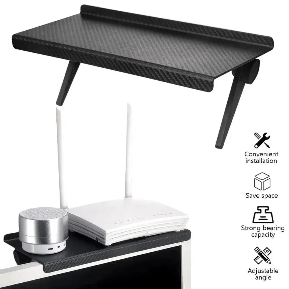 Adjustable Desktop TV Screen Shelf Stand Space Saving Rack