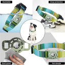 Adjustable Pet Collar With Airtag Holder Stylish Print