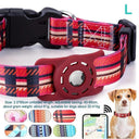 Adjustable Pet Collar With Airtag Holder Stylish Print