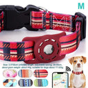 Adjustable Pet Collar With Airtag Holder Stylish Print