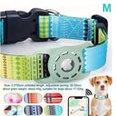 Adjustable Pet Collar With Airtag Holder Stylish Print