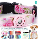 Adjustable Pet Collar With Airtag Holder Stylish Print