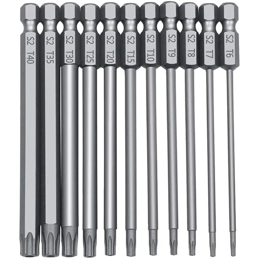 11 Piece Magnetic Tamper Proof Torx Screwdriver Bit Set