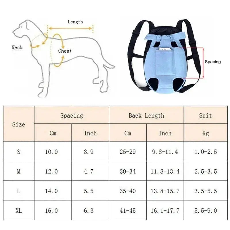Denim Pet Backpack For Small Dogs Stylish Carrier Bag