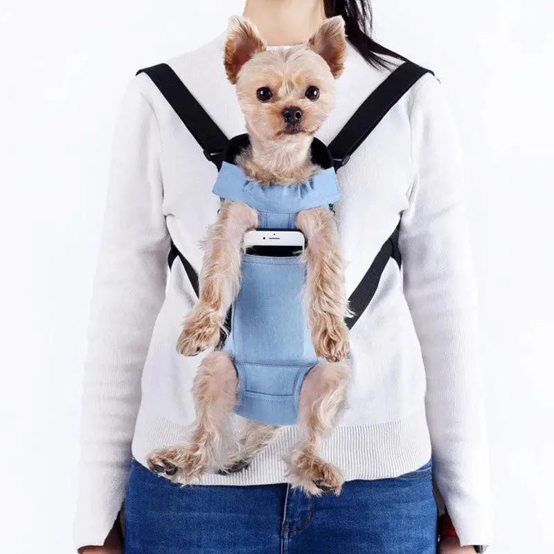Denim Pet Backpack For Small Dogs Stylish Carrier Bag