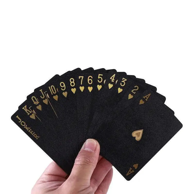 Luxury Black Gold Waterproof Playing Cards For Game Nights