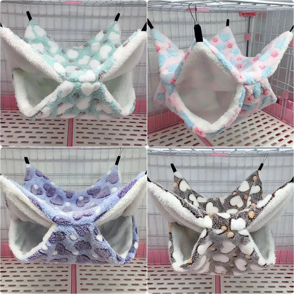 Double Thick Plush Hamster Hammock Cozy Retreat For Pets