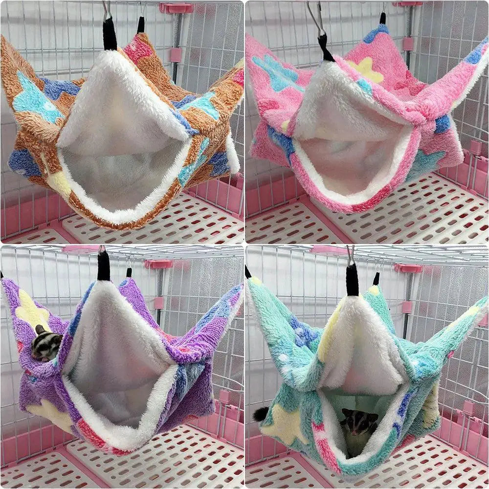 Double Thick Plush Hamster Hammock Cozy Retreat For Pets