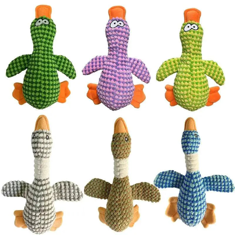 Duck Plush Toy Interactive Squeaker For Dogs Playtime Fun