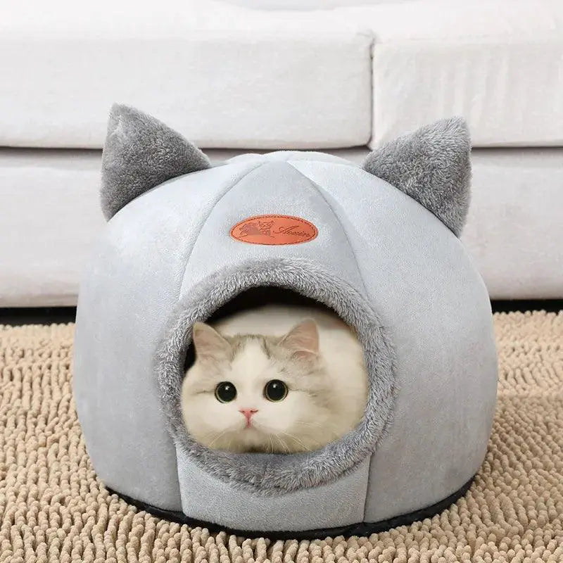 Cozy Cotton Cat Bed Deluxe Winter House For Feline Comfort