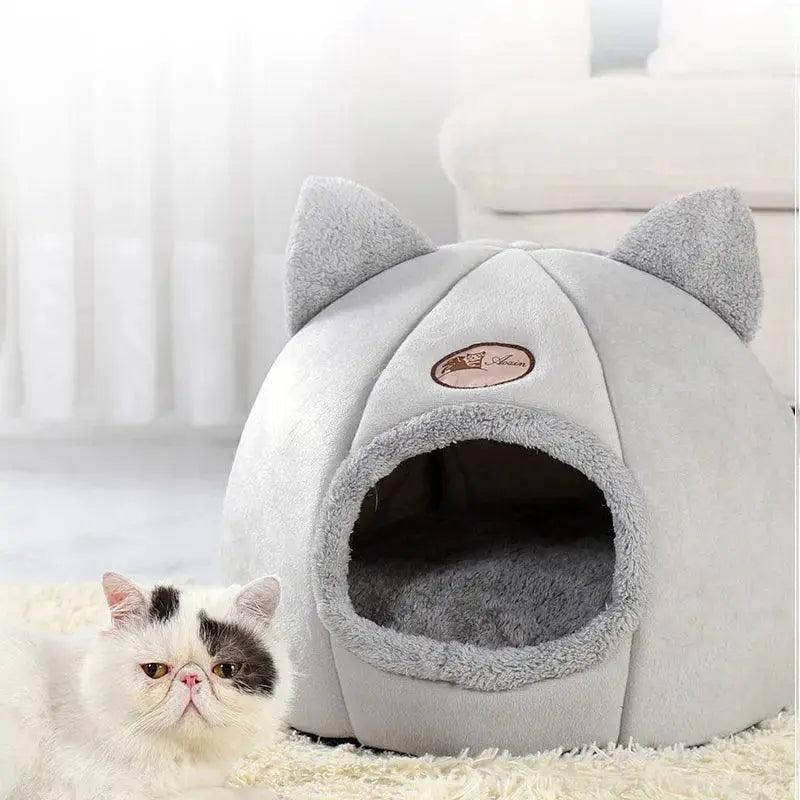 Cozy Cotton Cat Bed Deluxe Winter House For Feline Comfort