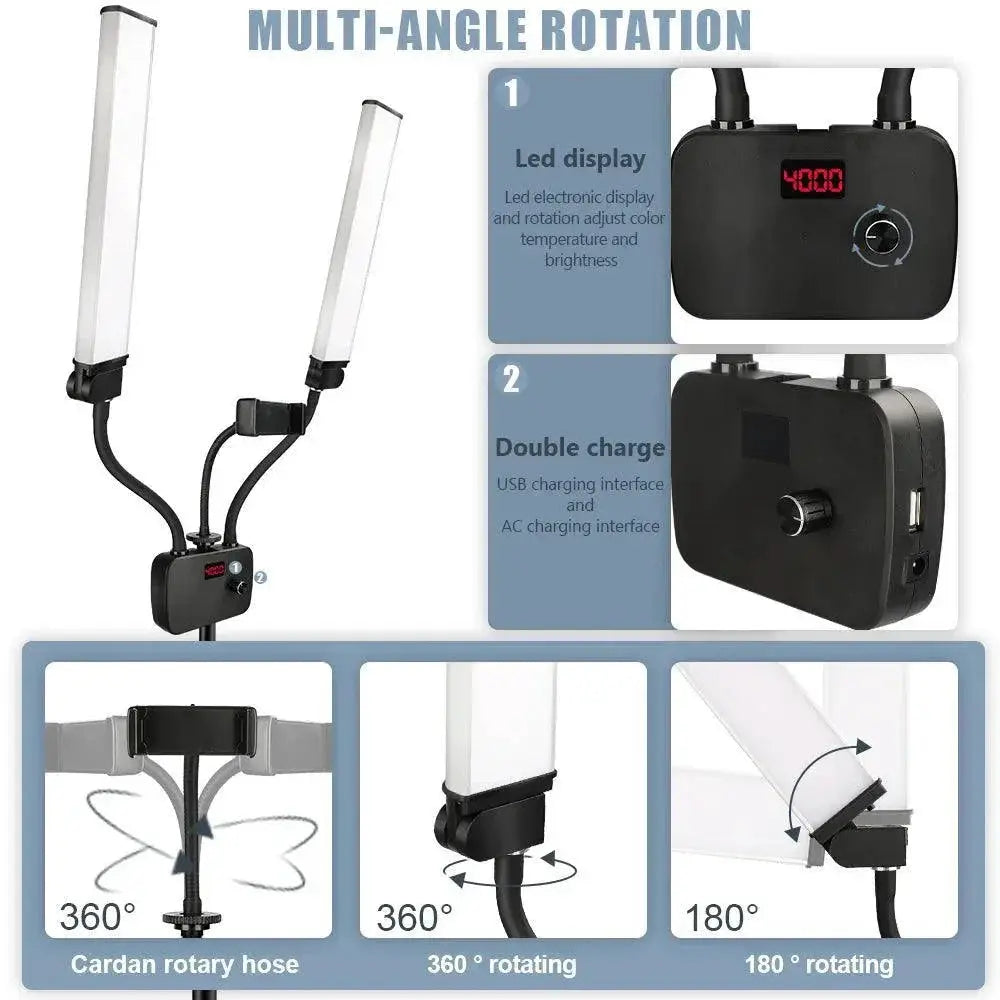 Portable Adjustable LED Light Kit for Photography and Video