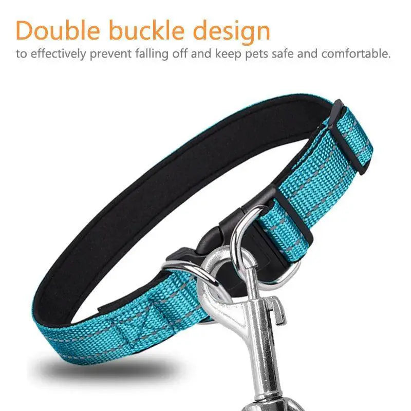 Reflective Neoprene Padded Dog Collar for Medium Large Pets